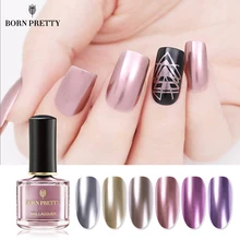 BORN PRETTY лак для ногтей металлик 6 мл зеркальный эффект лак розовый серебряный золотой лак для ногтей, метал маникюр лак для ногтей