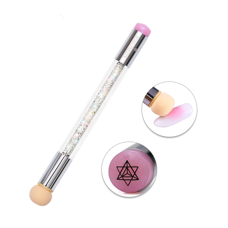 

BORN PRETTY Dual-ended Manicure Blooming UV Gel Pen Nail Stamper Sponge Head Gradient Rhinestone Handle Brush Nail Beauty Tool