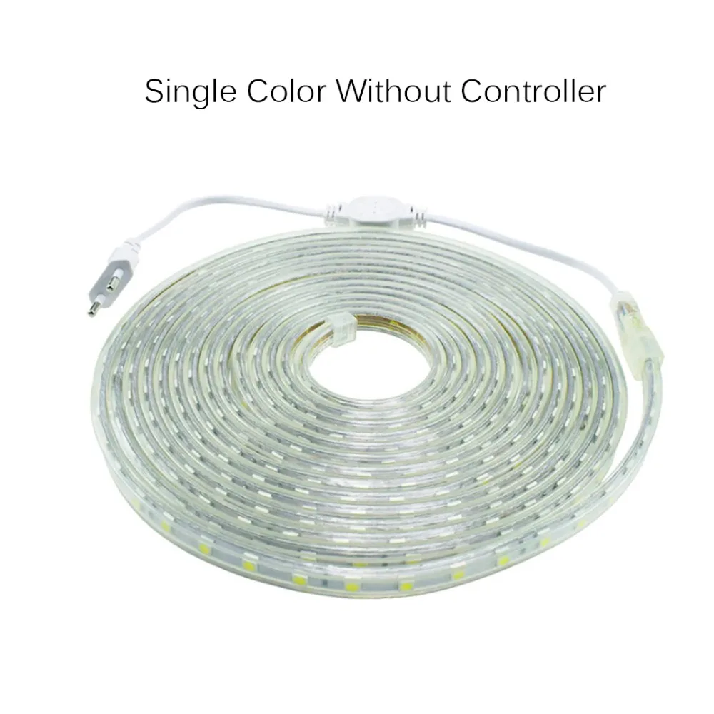 Светодиодная гибкая лента 220 в IP67 водонепроницаемая RGB 5050 60LED s/m светодиодный ная с