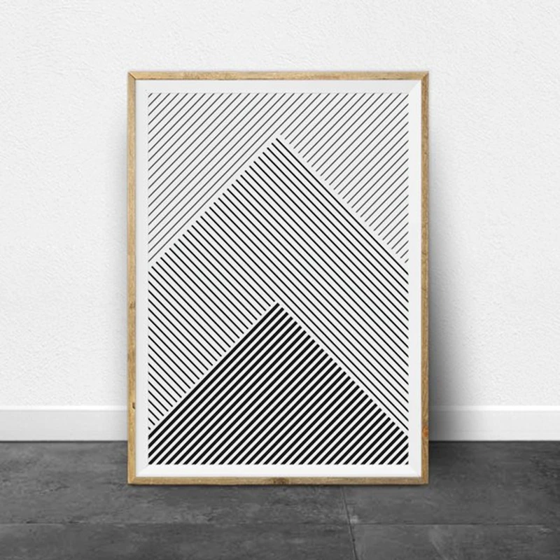 

Black and White Stripes Geometric Art Canvas Prints and Poster , Modern Minimalist Lines Ar Painting Pictures Home Wall Decor