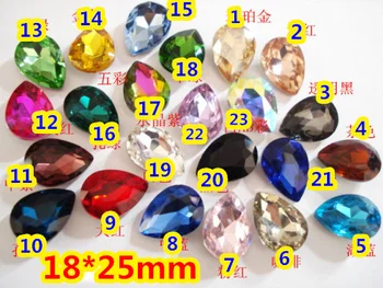 

72Pcs 18*25mm Pear Drop Glass Crystal Fancy Stone Teardrop Glass Crystal For Jewelry Making,Garment Use