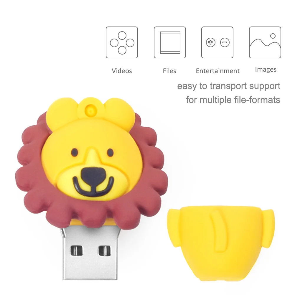 LEIZHAN Lion USB флеш накопитель с милым изображением слона 64 ГБ 32 16 8 4 u диск