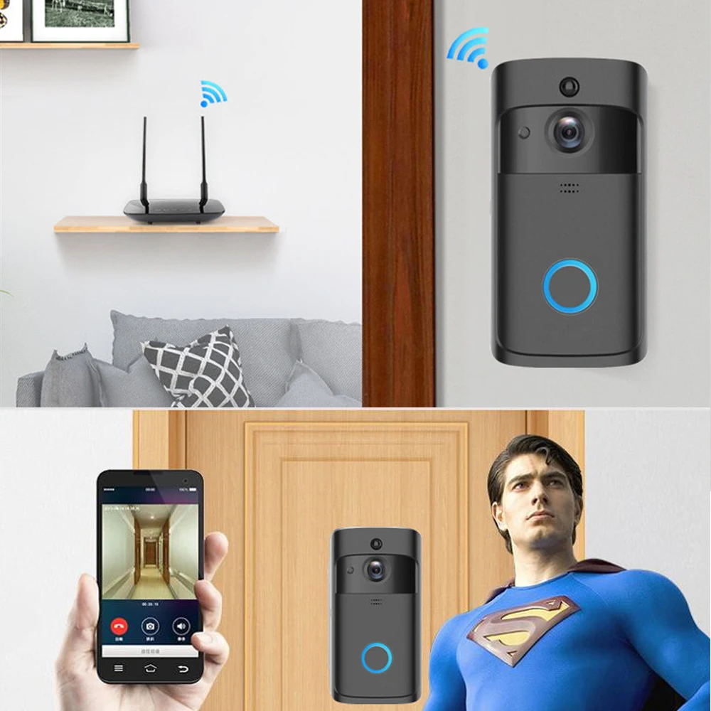 Беспроводной умный дверной Звонок камера ночное видение Wi Fi удаленного видео безопасная домашняя дверь колокол Ding Dong Крытый колокол