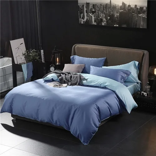 Комплект постельного белья из египетского хлопка, розовый, серый, двойной размер, Комплект постельного белья, простыня, пододеяльник, ropa de cama - Цвет: Bedding set 4