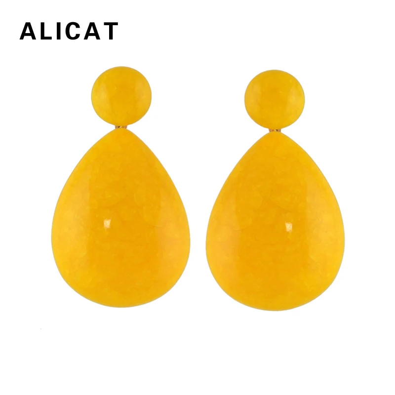 

Vintage Yellow Green Earrings 2018 Bohemian Indian Ethnic Style Water Drop Shape Resin Pendant Earring Jewelry For Women