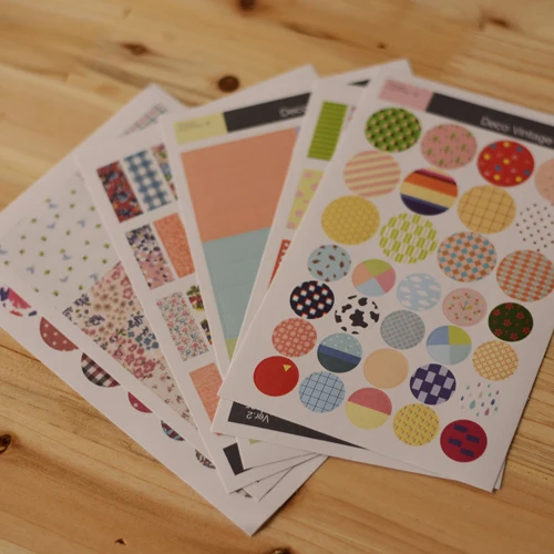 

6 Pcs Rural Style Vintage Decor Label Stickers Photos Frame Decor Props Stickers For DIY Handmade Scrapbook Stickers Photo Album