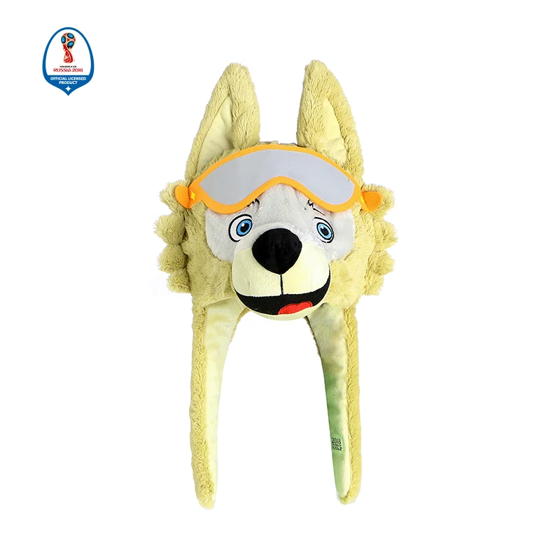

world cup 2018 Mascot Plush Wolf Hat Cartoon Animal Style russia 2018 national team Kids Cap Soft Toys