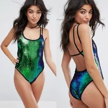 Женский купальник, купальный костюм, пляжный купальник, цельный сексуальный женский бикини, комплект с блестками, бандаж, боди, пуш-ап, купальник