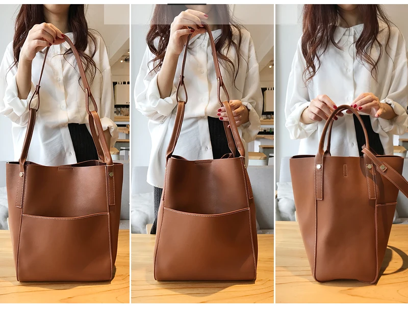 Brand Hot Sale Fashion Ladies Hobos Classic Women Handbag 100% Genuine Leather Large Capacity Shoulder Bag Casual Simple (21)