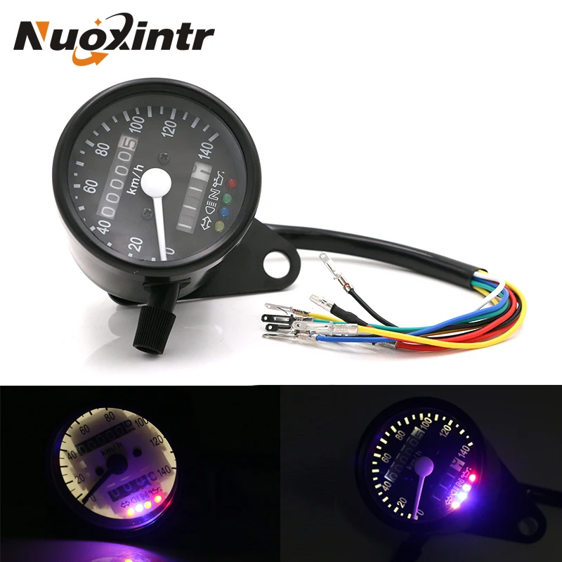 

Nuoxintr Universal Backlight Motorcycle Odometer KMH Speedometer Gauge Cruiser Chopper Bobber Motorcycle Accessories Instruments