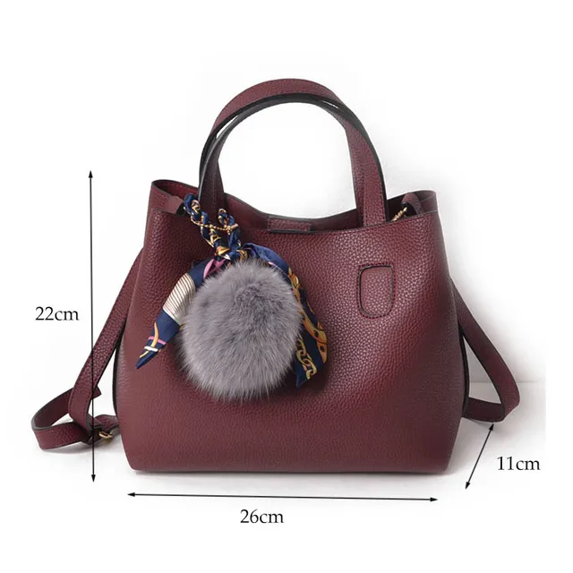 Litchi Pattern Leather Women Casual Handbag 5