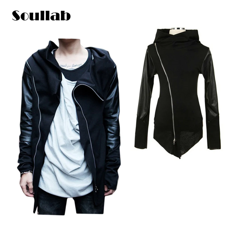 XXXL New Leather Sleeve Man Hoody Hoodies Men Justin Bieber Clothes