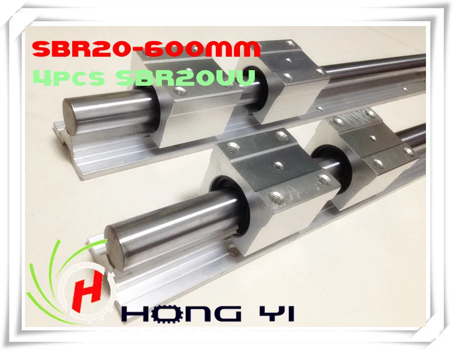 

2 pcs SBR20 L = 600mm Linear Rails +4 pcs SBR20UU straight-line motion block for SFU2005 Ball screw (can be cut any length)