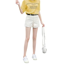 Loyalget вилка открытие белые женские джинсовые шорты Классические Высокая талия широкие женские летние женские шорты джинсы для женщин