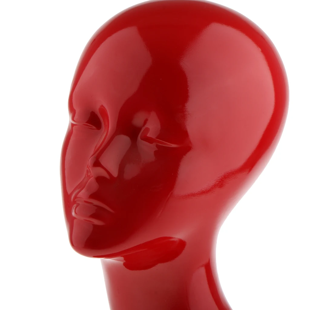 Красный длинный шейный Женский манекен голова с бюстом для волос парики на шляпы дисплей ювелирных изделий модель стенд держатель Полка