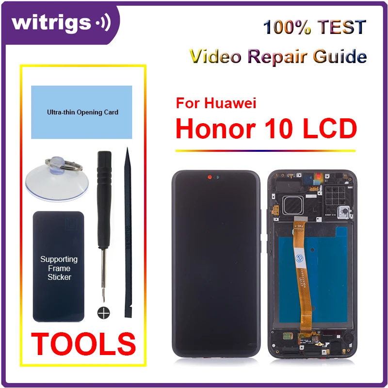 

For Huawei Honor 10 LCD Display Touch Screen Digitizer Assembly With Fingerprint For Honor10 Witrigs