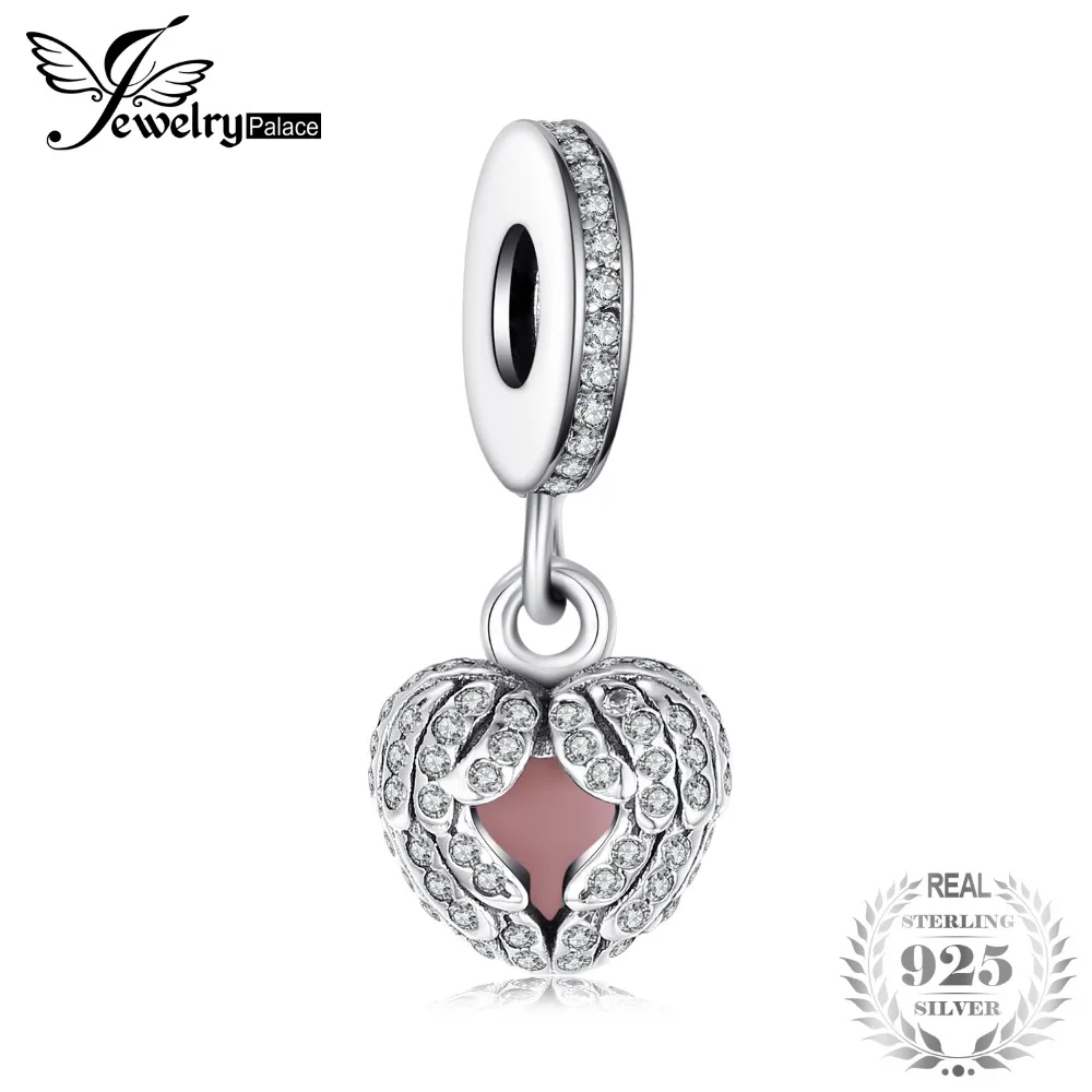 Jewelrypalace ангел-хранитель сердце крыло Браслеты с подвесками 925 серебро
