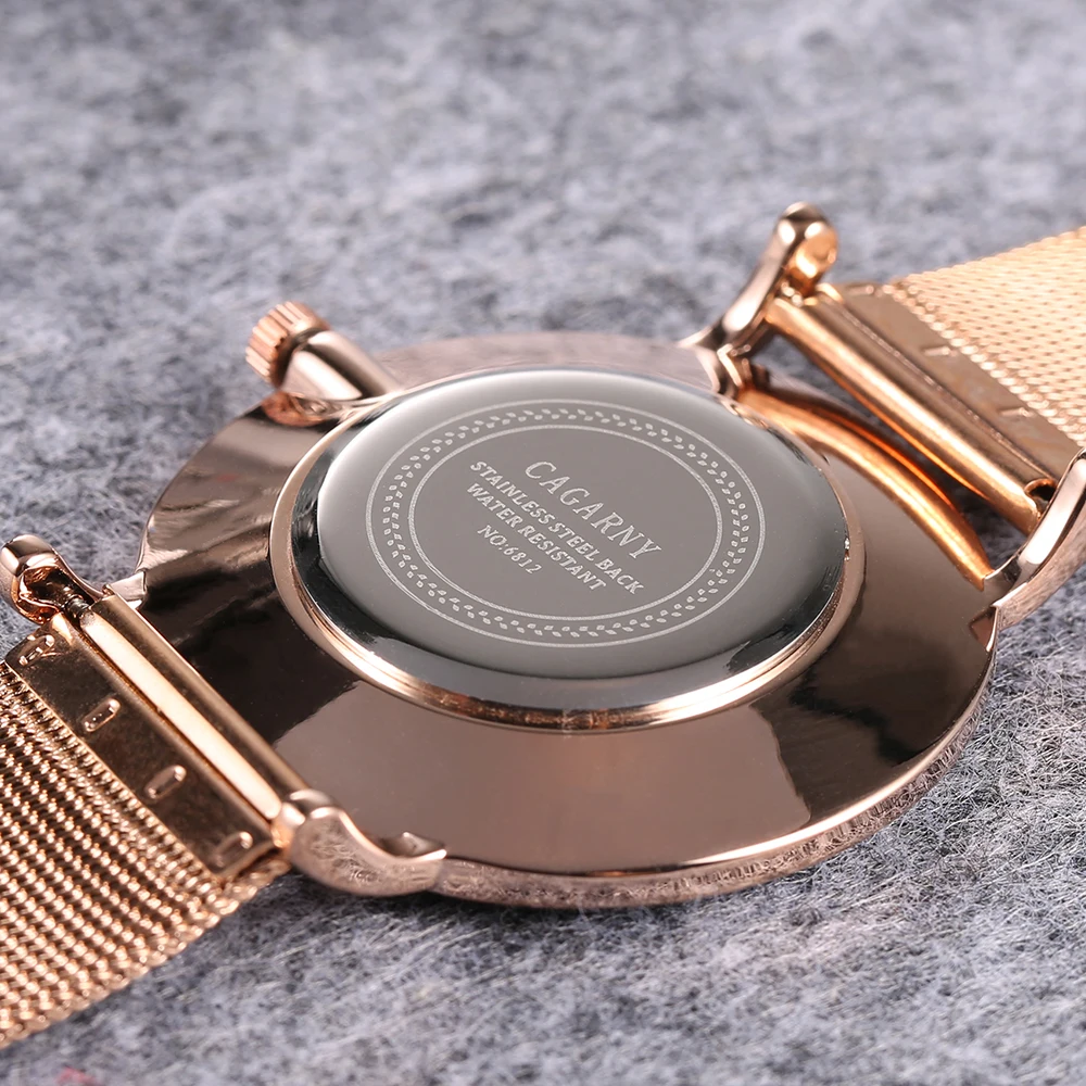 rose gold watch for women luxury brand cagarny womens quartz watches girl watch drop shipping (5)