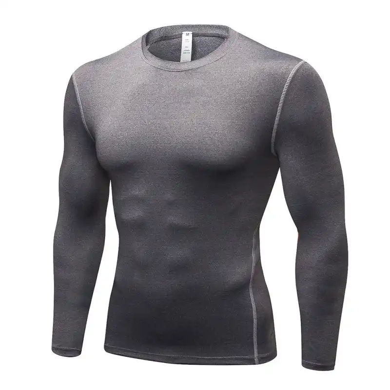 men's tight fitting long sleeve shirts