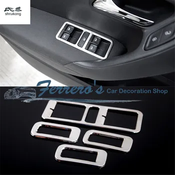 

Free shipping 4pcs/lot Car stickers Stainless steel glass Window lift panel decoration for 2011-2017 Volkswagen VW POLO