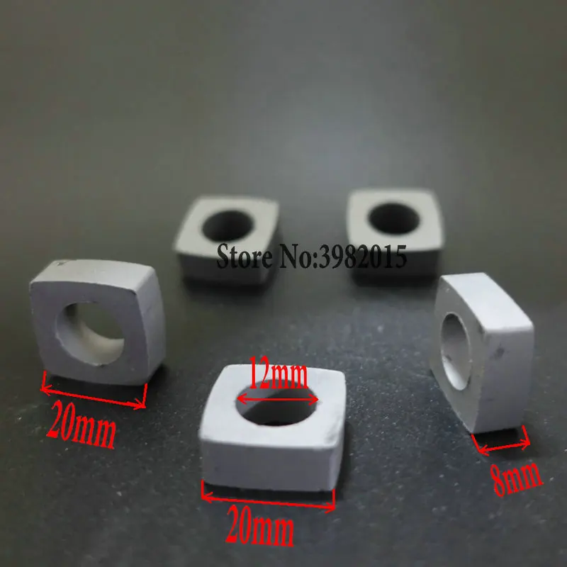 YG8 Tungsten Carbide Power Feed Contact W20*L20*H8*Hole12mm for EDM