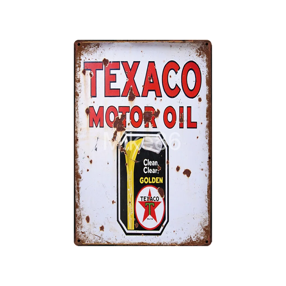 [Mike86] машинное масло TEXACO ESSO Оловянная вывеска Винтаж отель паб Ретро Фреска железная живопись художественный плакат Искусство 20*30 см LT-1730