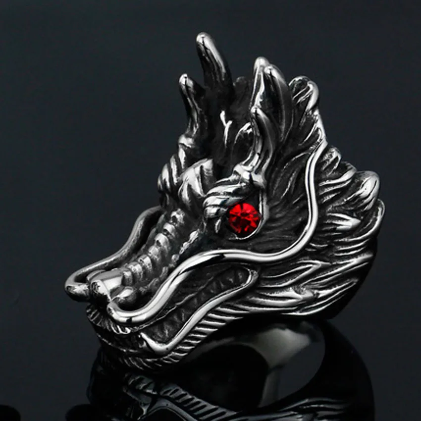 

TITANIUM RING MEN Classic Deterrent Dragon Ring