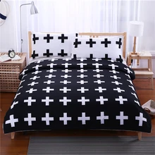 Домашние постельные принадлежности, текстиль, персональный черно-белый минималистичный рисунок Креста, 3 шт., пододеяльник, набор, костюм для двух человек, 8 размеров