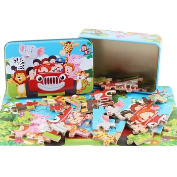 

Wooden Jigsaw Cartoon Cartoon Plane Jigsaw Puzzle Children's Educational Early Toys Educational Toys