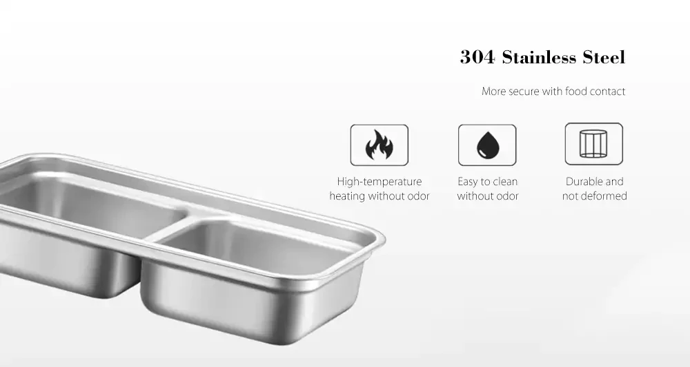 Bear Electric Heating Lunch Box 270w/0.5l Double Layer Plugged In To Heat Preservation Cooking Portable lunch box From xiaomi