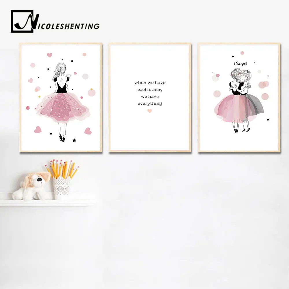 Картина для детской комнаты Kawaii настенный постер на холсте розовые Мультяшные