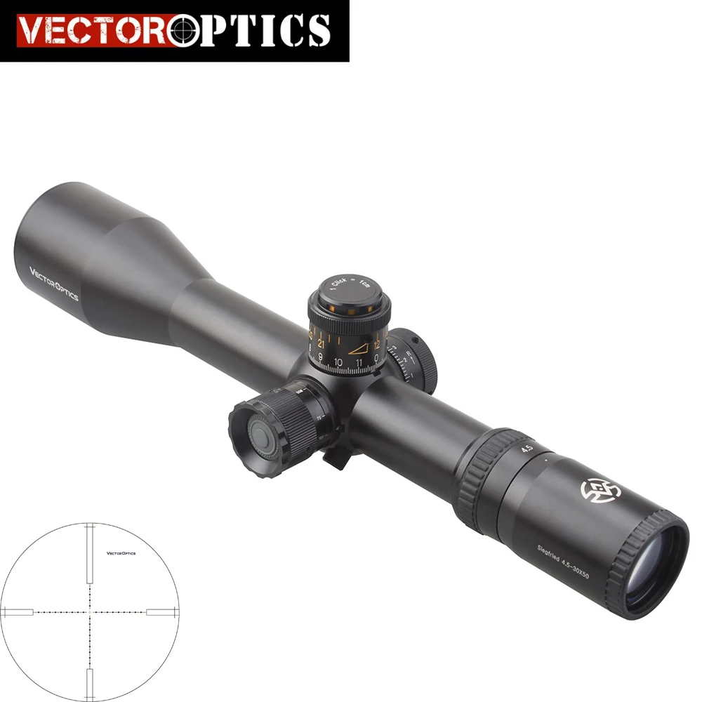

Vector Optics Siegfried 4.5-30x50 Tactical Rifle Scope FFP Long Range 2KM Return to Zero Stop Hunting Sniper with 34mm Tube