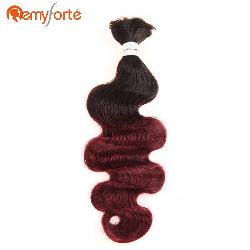 Remy Forte волосы Омбре 99J большой объем натуральных волос для плетения бразильские объемные волнистые волосы пряди от 10 до 30 дюймов вязанные крючком косички объемные волосы