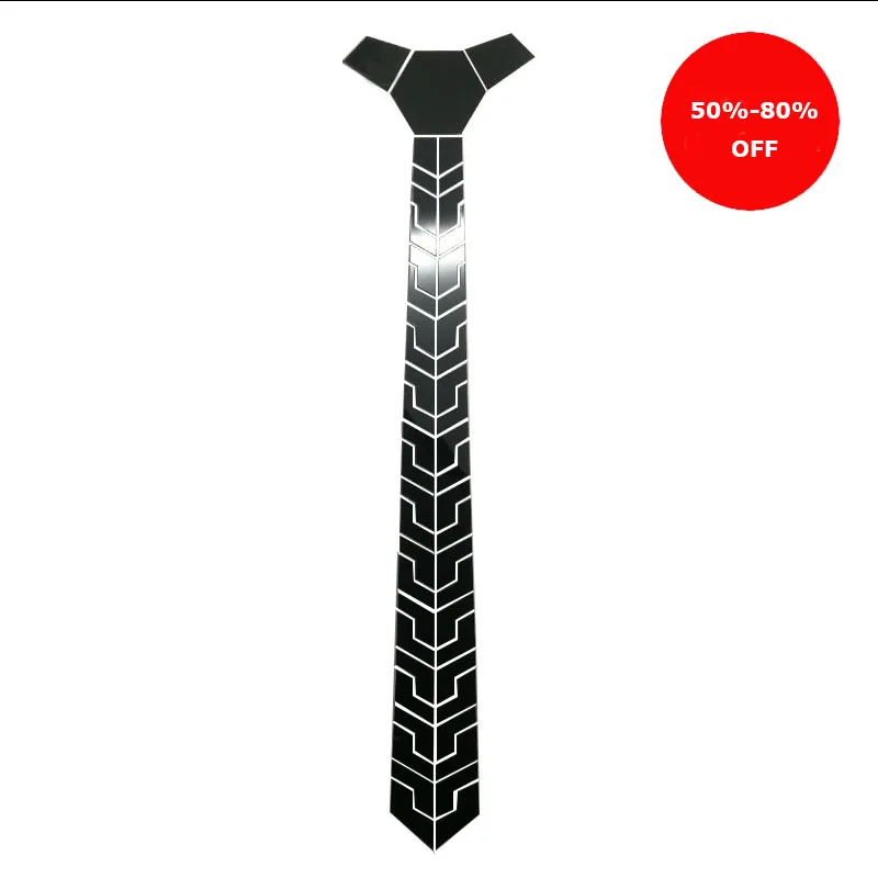 

New Arrival Black Mirror Slim Necktie with Classy Plaid Pattern Unique Shining Ties Mirror Finishing Vintage Style Hextie Gift