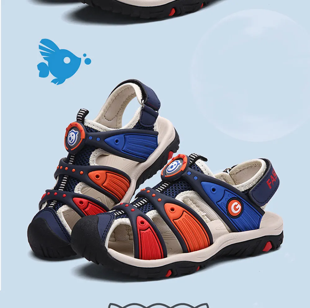 Детская обувь; сандалии для мальчиков; летние детские сандалии; сандалии с вырезами для детей; парусиновая дышащая обувь на плоской подошве для детей 2-13 лет