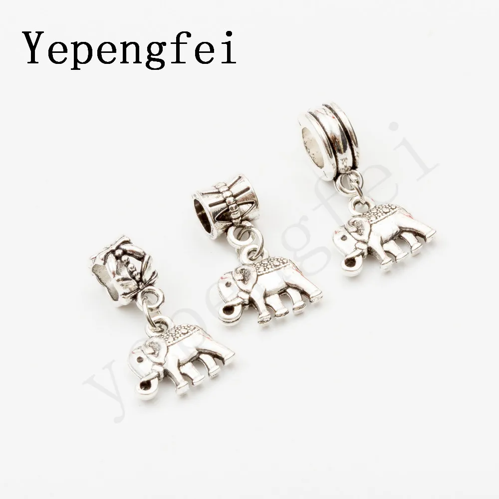 

30pcs Elephant Vintage silver Bead Charm fit for Pandora style charm bracelet Necklace DIY Metal Jewelry Making JA600040