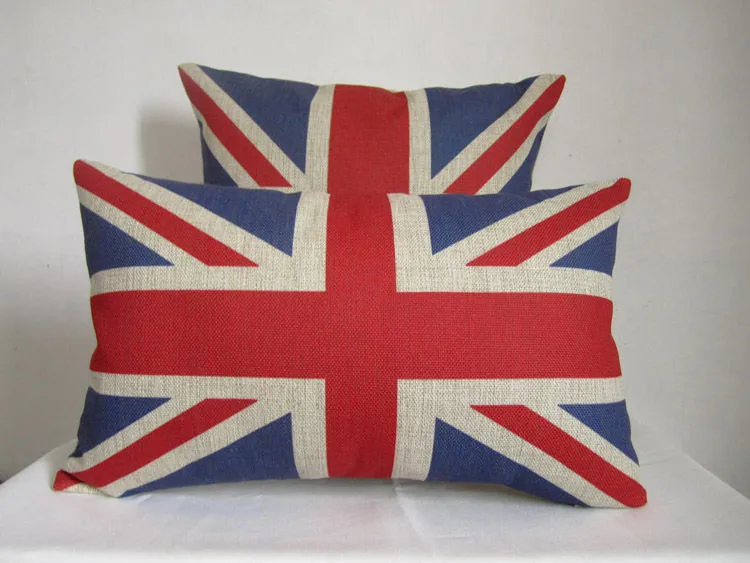 100% Cotton Union Jack British Flag Design Cushion Cover Pillow Case Sofa 