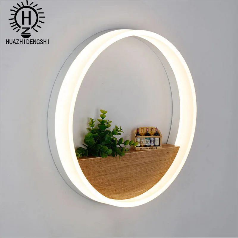 

Modern simple bedside wall lamp bedroom wall corridor acrylic LED round indoor background wall decorative lamp