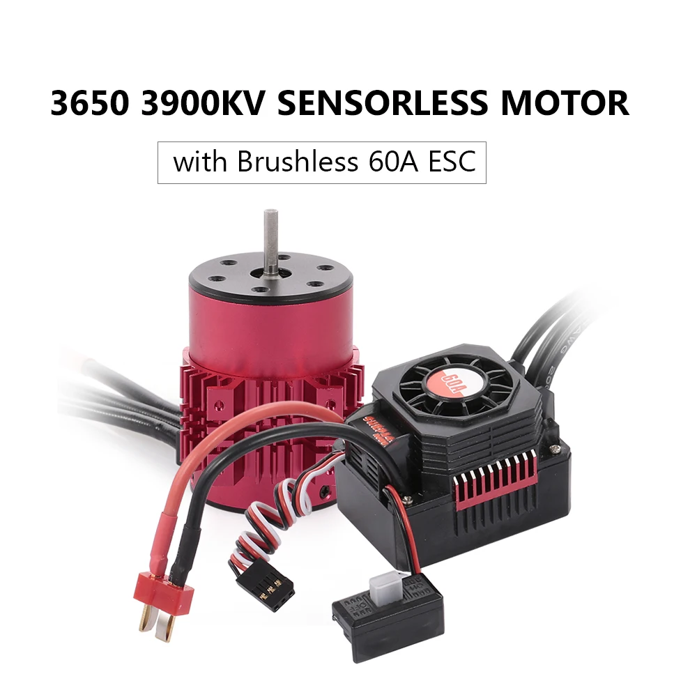3650 3900KV бесщеточный мотор с радиатором и 60A ESC BEC комбо набор Водонепроницаемый для