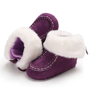 

Casual Newborn Infant Baby Girls Boys Ankle Snow Boots Non-slip Winter Half Boots Soft Bottom Keep Warm Fur Plush Insole Shoes