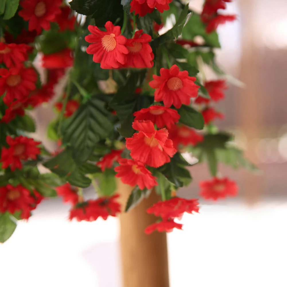 Фантастическая 1 шт. шелковая ткань искусственные цветы ромашки Виноградная лоза семейный сад свадебные висячие украшения