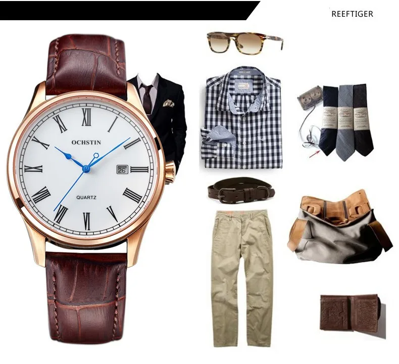 Ochstin роскошные часы для мужчин Топ бренд военные кварцевые наручные мужские кожаные спортивные часы для женщин мужские часы модные наручные часы