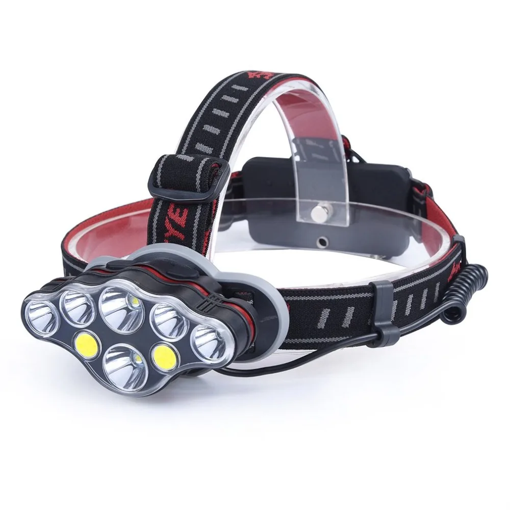 2T6 + 4XPE 2COB сильные фары 5led на голову дальнего действия с usb кабелем мощный Удобный