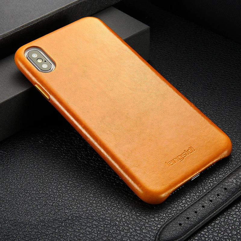 

LANGSIDI Genuine Leather Shockproof Case for iPhone X XR XSMAX Luxury Vintage Phone Case covers For iphone xr Thin Back Cover