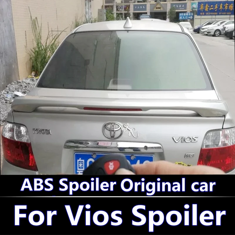 

For Toyota Yaris sedan with brake light spoiler Quality ABS Material Car Rear Wing Primer Color Rear Spoiler 2008-2013