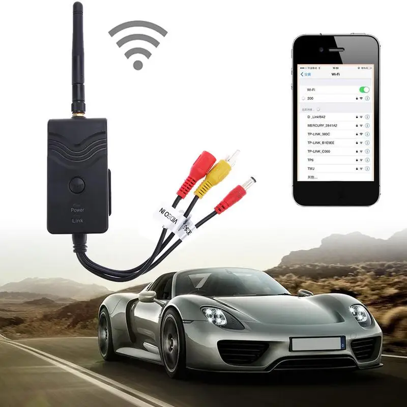

Car WiFi Camera Transmitter AV Interface Video Rearview System For IPhone 6/7/X Plug IPad Android Phone Wireless Transmitter