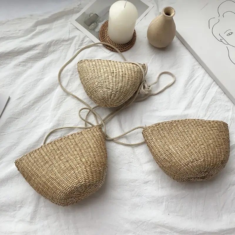 

Hot 2019 Women Straw Bag Bohemian Straw Rattan Travel Beach Handbag Small Shell Hobo Lady Vintage Crossbody Bags