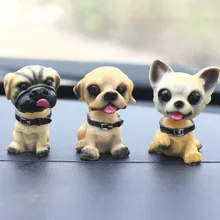 1 шт., украшение для автомобиля, милая качающаяся голова, смоляные фигурки собак, щенков, авто интерьерные игрушки для приборной панели, домашний рабочий стол, Декор, подарки