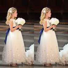 Модное фатиновое платье трапециевидной формы для девочек в цветочек платья с поясами длинное платье для свадьбы индивидуальный заказ