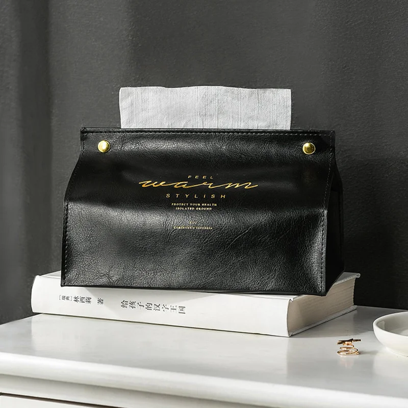 

Chic Tissue Case Box Container PU Leather Home Car Towel Napkin Papers Bag Holder Box Case Pouch Table Decoration